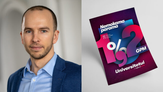 VU fondo direktorius J.Noreika: 1,2 proc. GPM – tai nemokama parama Universitetui