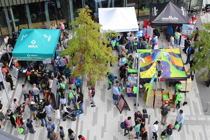 Aerial view of outdoor festival