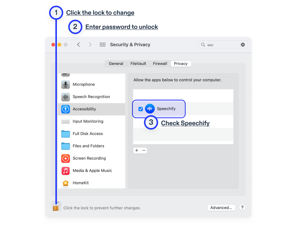 speechify-mac-settings