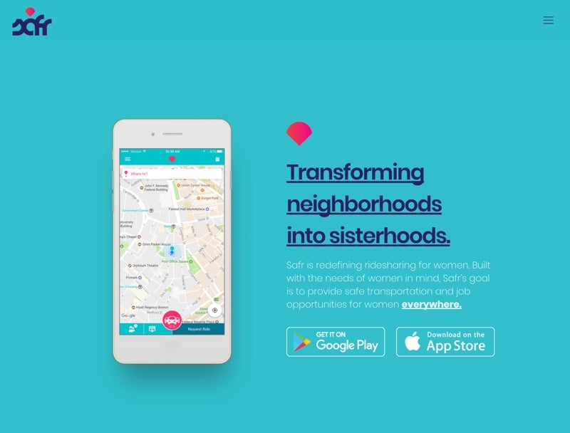 Safr’s value proposition is made clear within the subheader.