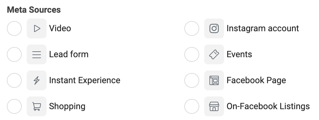 Facebook (Meta) sources in custom audiences