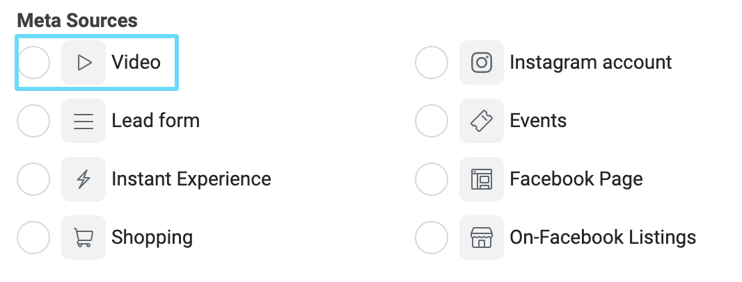 Facebook Ads Manager video custom audience