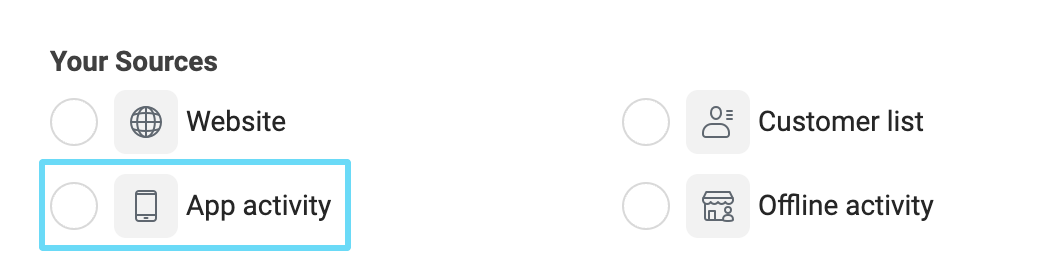 Facebook Ads Manager app activity