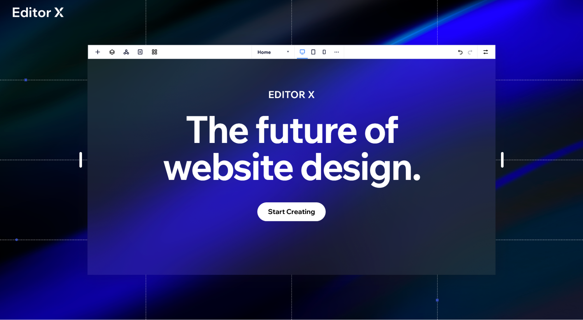 Editor X click-through page