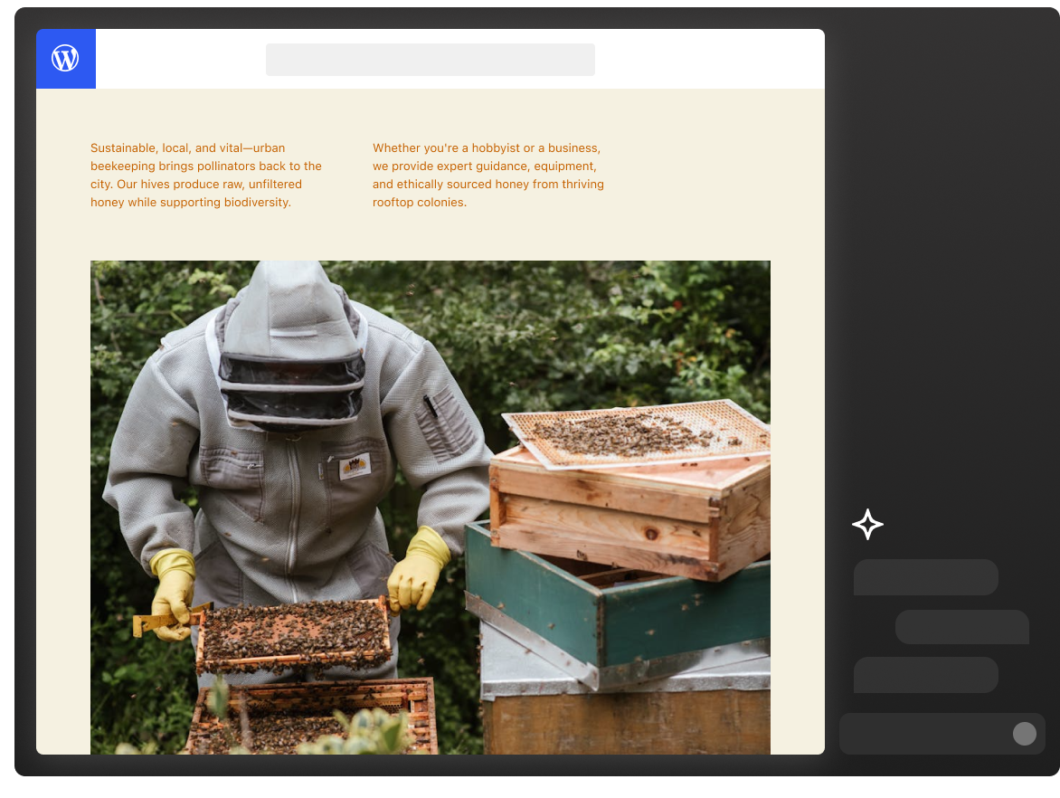 IA di WordPress nell'Editor del sito