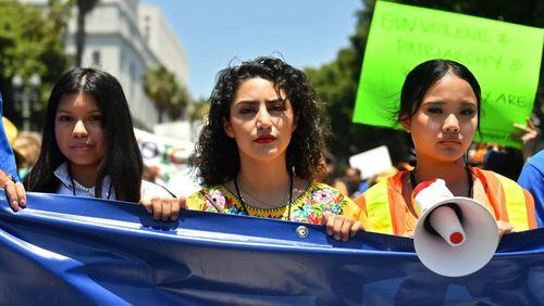 Protesters participate in March For Our Lives II to protest against gun violence on June 11, 2022 in Los Angeles, California. (Photo Courtesy of Sarah Morris/Getty Images)