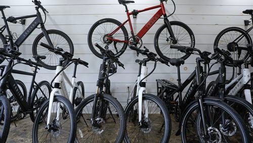 Views of the inside of Edison Electric Bicycle shop in Atlanta on Thursday, December 22, 2022. (Natrice Miller/natrice.miller@ajc.com)  