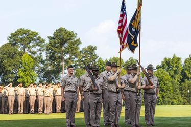 Alpha Company, 1st Battalion, 50th Infantry Regiment and Delta Company, 2nd Battalion, 58th Infantry Regiment, 198th Infantry Brigade conducted a joint Infantry one station unit training graduation on Fort Moore, Georgia, Aug. 9, 2024 (U.S. Army photo by Capt. Stephanie Snyder)