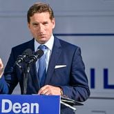 U.S. Rep. Dean Phillips (D-Minnesota) at a rally outside of the New Hampshire Statehouse last October. (Gaelen Morse/Getty Images/TNS)