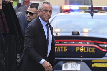 Independent presidential candidate Robert F. Kennedy Jr. arrives at the Albany County Courthouse in New York on  Monday.