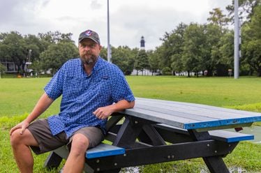 Greg Poole poses for a photo at Jaycee Park on Tuesday, August 6, 2024 in Tybee Island, GA. (AJC Photo/Katelyn Myrick)