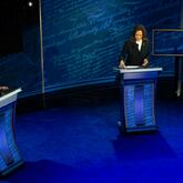 
                        Former President Donald Trump and Vice President Kamala Harris prepare to leave the stage after their debate, at the National Constitution Center in Philadelphia, on Tuesday, Sept. 10, 2024. Tuesday’s debate was expected to center on defining Harris. Instead, with words and with body language, she turned it into a referendum on Trump. (Doug Mills/The New York Times)
                      