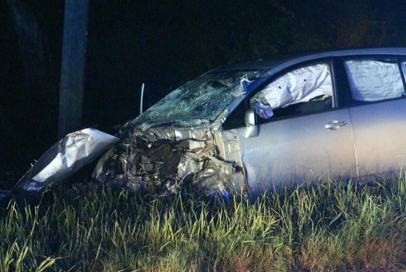 This vehicle was reportedly involved in a wreck that caused a Rome City Schools bus to roll over on Ga. 101 north of Rockmart on Thursday night. Courtesy of Jeremy Stewart