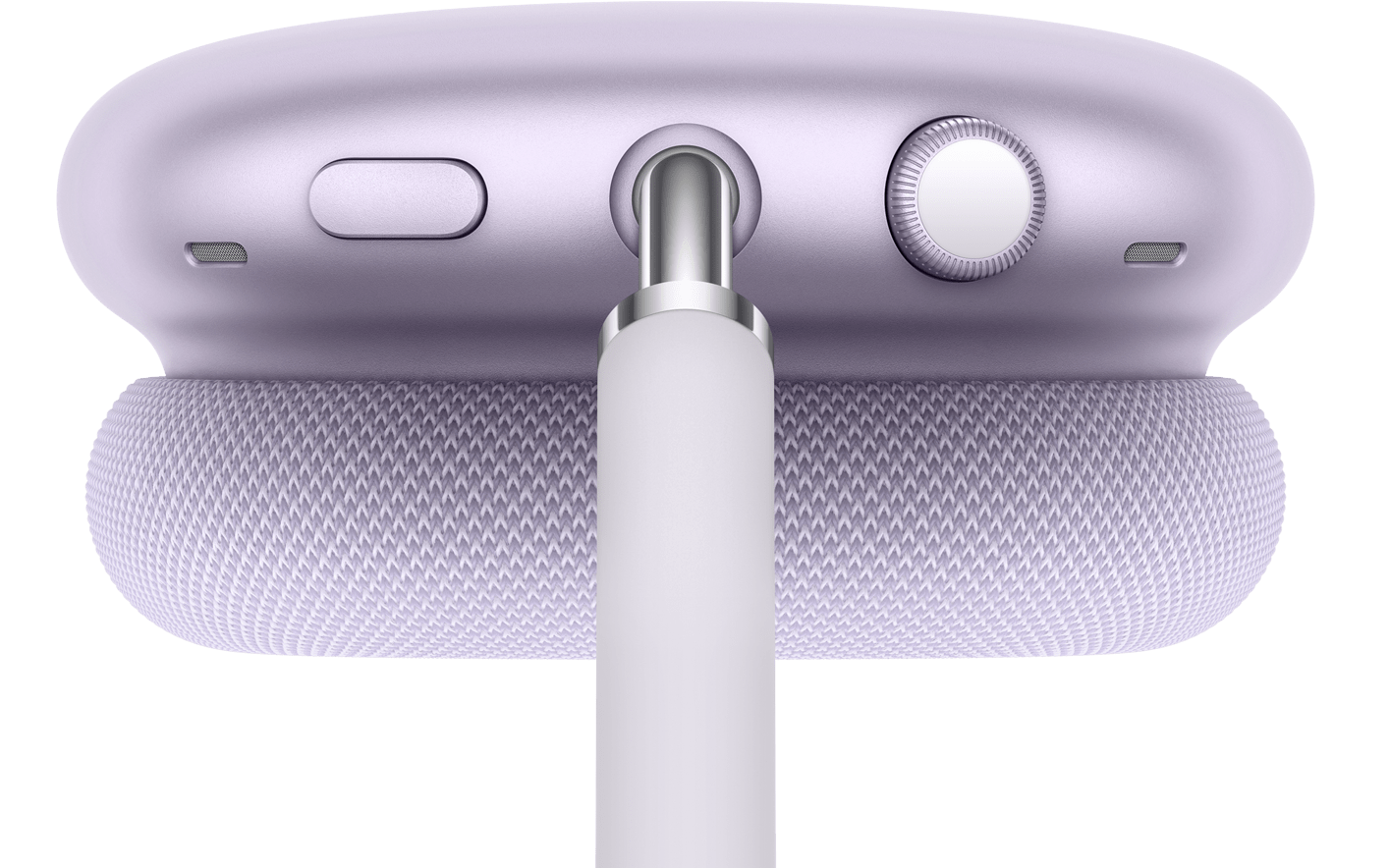 Une image représentant le mode Transparence avec une ligne pointant vers le bouton de contrôle du bruit des AirPods Max