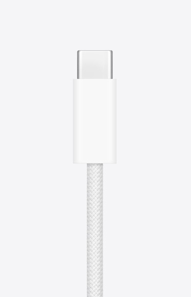 Vue rapprochée d’un câble de recharge USB-C.