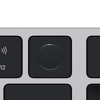 Close do Touch ID no Magic Keyboard.