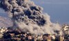 Smoke billows from the site of an Israeli airstrike that targeted the southern Lebanese village of Khiam on October 17, 2024. 