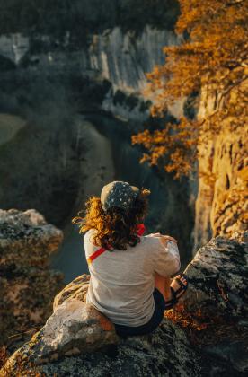 Hiker looking at the view in Arkansa