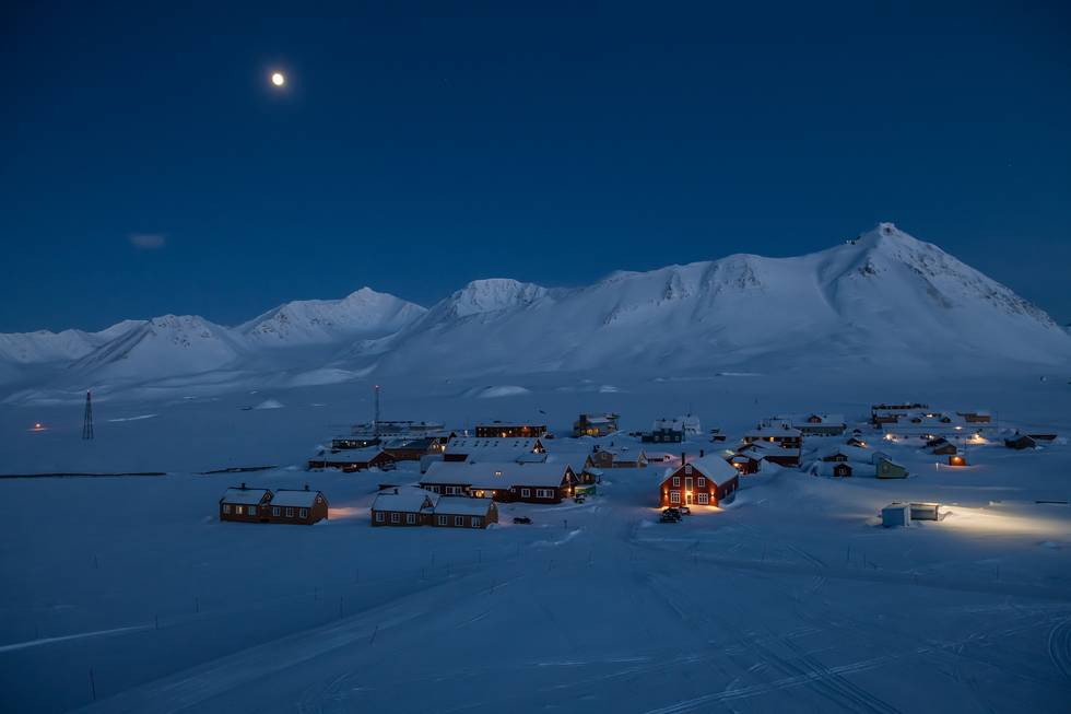 View of Ny-Ålesund, Svalbard, the northernmost community of the world