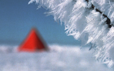 A view of a snow covered slope.