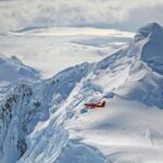 A view of a snow covered mountain