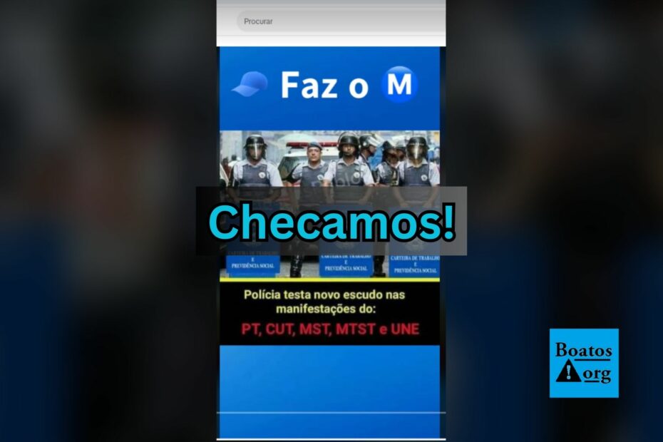 PM de São Paulo está usando escudo com imagem de Carteira de Trabalho, diz boato (Foto: Reprodução/TikTok)