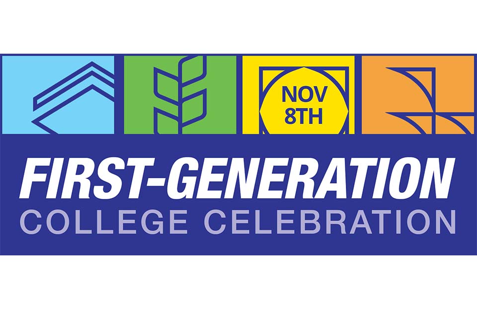 Logo reading "First Generation College Celebration, November 8."