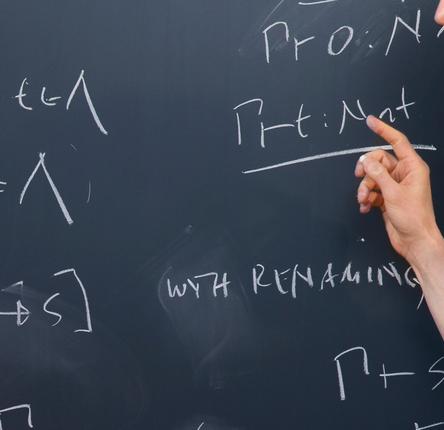 Data sciences, math on a black board