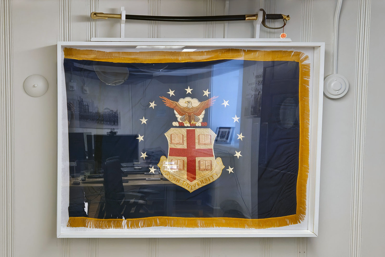 flag in display case 