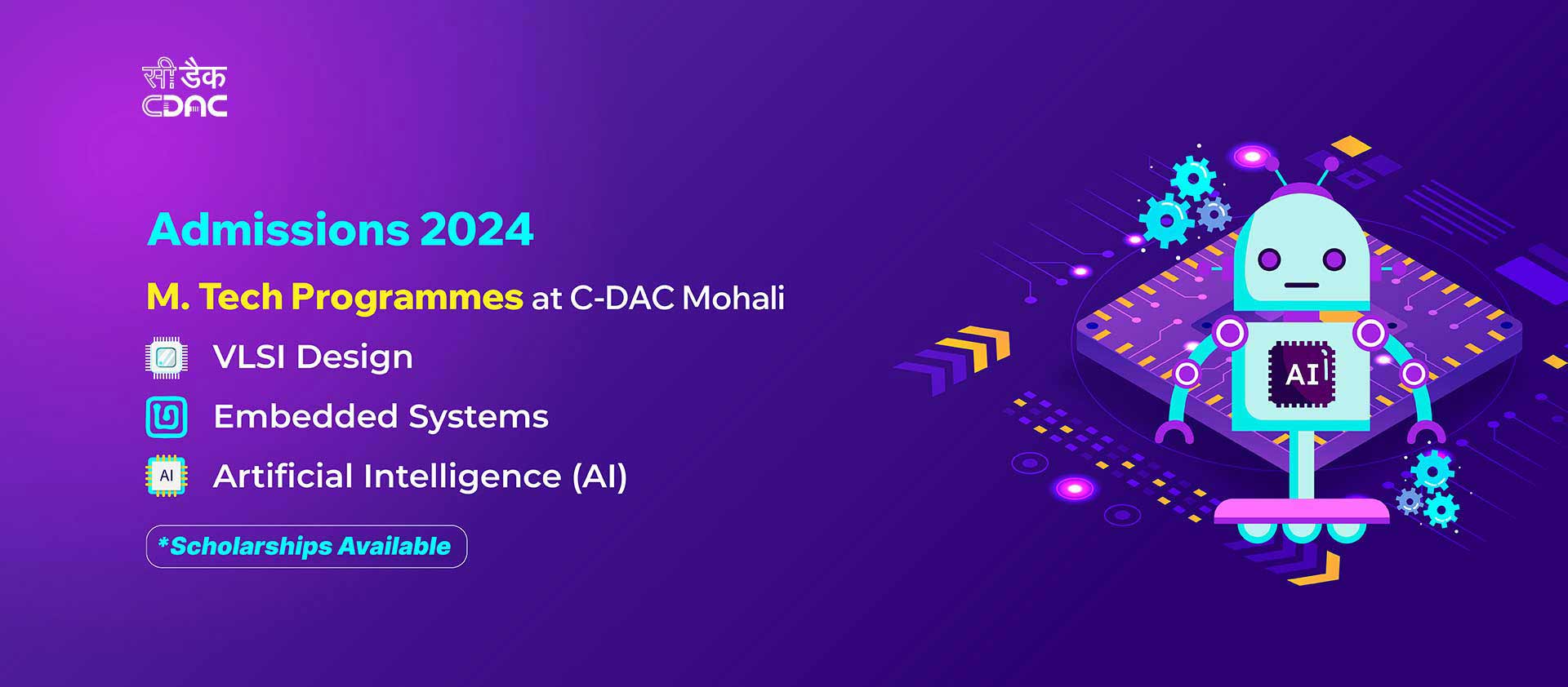 Admissions 2024 M. Tech Programmes at C-DAC Mohali