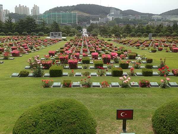 Located at Tanggok in the Nam district of Busan, the United Nations Memorial Cemetery is the burial ground for United Nations Command casualties of the Korean War. It contains 2,300 graves and is the only UN cemetery in the world. Laid out over 14 hectares (35 acres), the graves are set out in 22 sites designated by the nationalities of the buried service members.