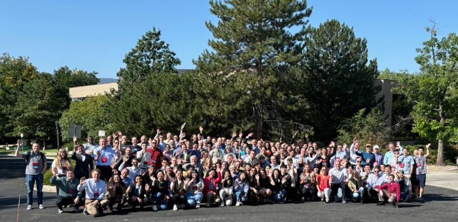 Conference attendees group photo in Boulder, Colorado