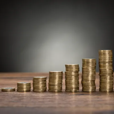 Coins stacked