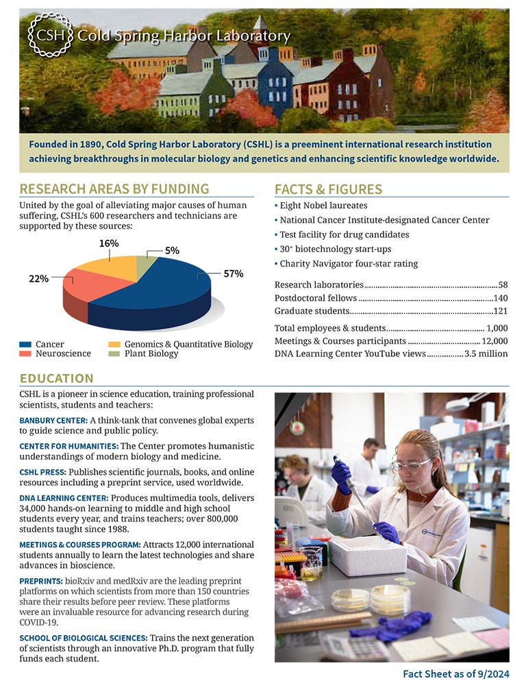 image of the 2023 CSHL fact sheet