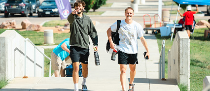 two students smiling