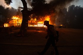 Orange County fire officials said the size of the fire remains at 22,376 acres.