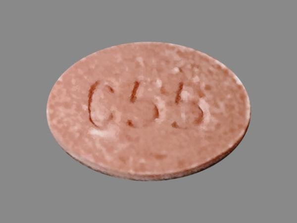 Pill C55 Brown Oval is Lisinopril