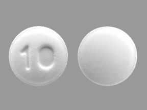 Pill 10 White Round is Lisinopril