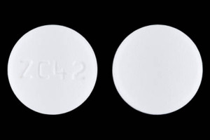 Pill ZC42 White Round is Carvedilol