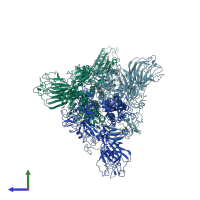 PDB entry 5x5b coloured by chain, side view.