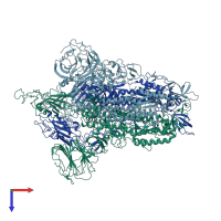 PDB entry 5x5b coloured by chain, top view.