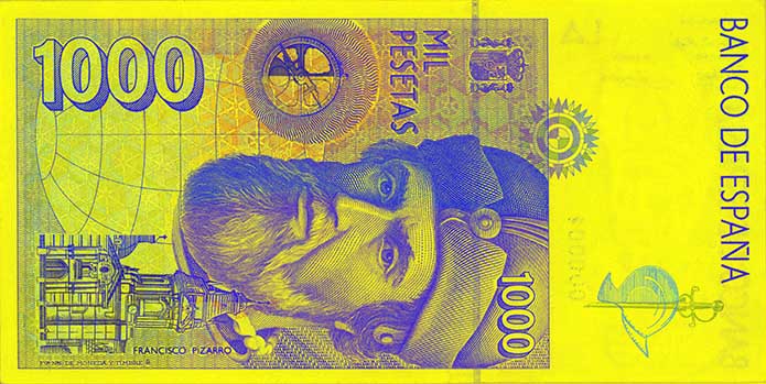 Nota de 1000 pesetas (verso)