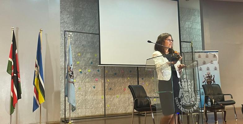 EU Ambassador addressing students at the University of Nairobi