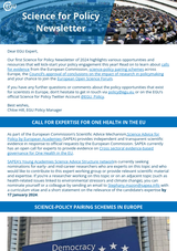 Science for Policy Newsletter - January 2024