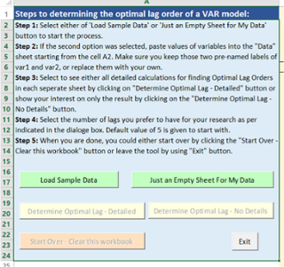 First Interactive view of the user interface for using the tool.