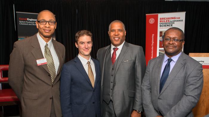 Mark Lewis, Abe Stroock, Robert Smith, and Lynden Archer at the 2016 Dedication of the Smith School of Chemical and Biomolecular Engineering.