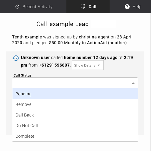 Call Outcomes