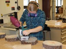 Sanding and preparing tree cookies