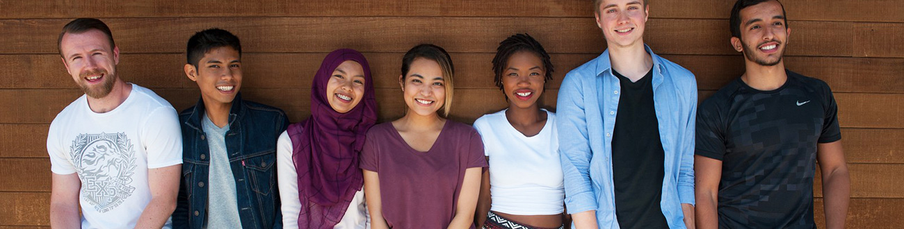 Group of students standing on campus