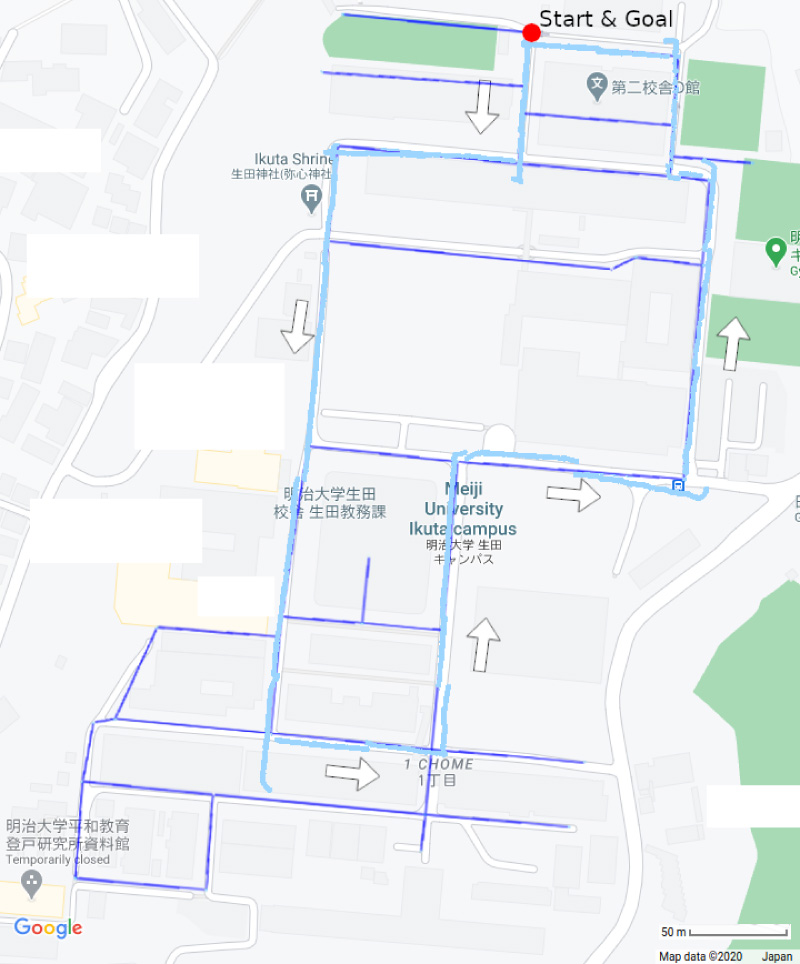 Navigation result using an edge-node map